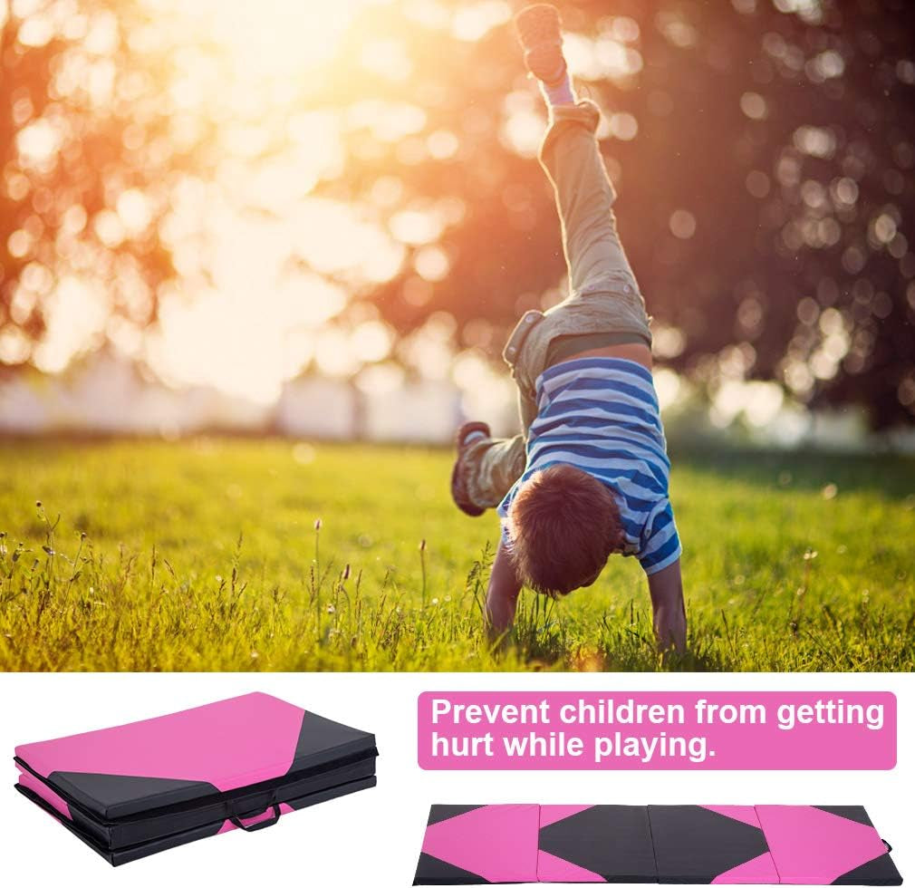 Colchoneta de Gimnasia Plegable – Mat de Yoga Grueso con Asas Portátiles para Entrenamiento en Casa y Exterior
