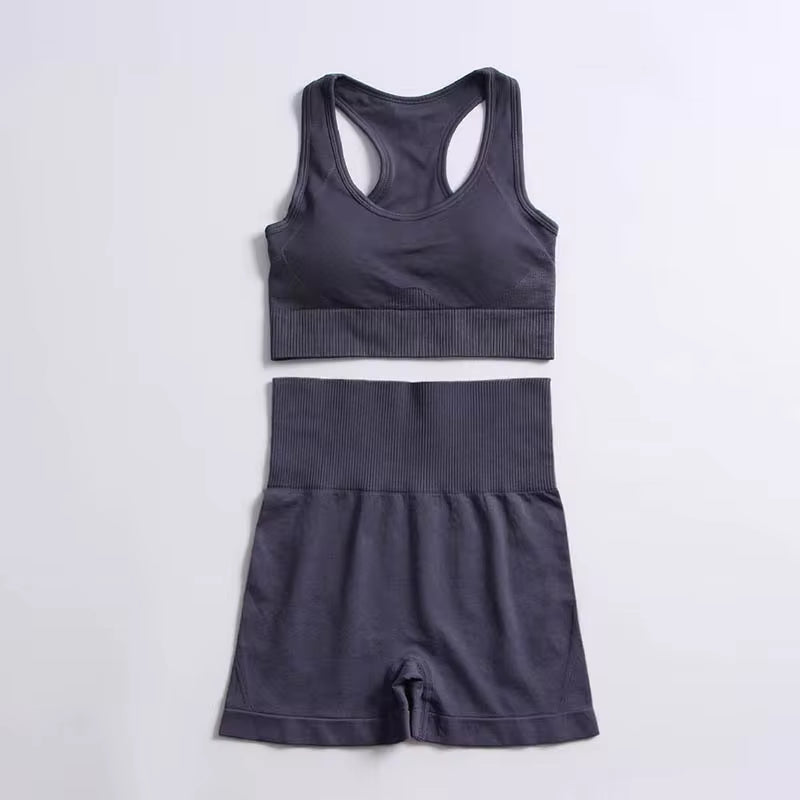 Set Deportivo Hyperflex Seamless 2 Piezas Mujer – Crop Top Manga Larga + Leggings de Cintura Alta