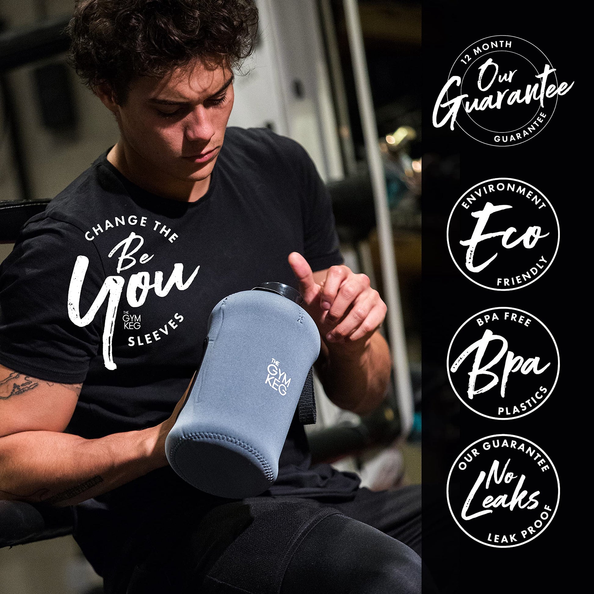 Gym Keg | Botella Deportiva Insulada 2.2 L (74.4 oz) – Media Galón Portátil