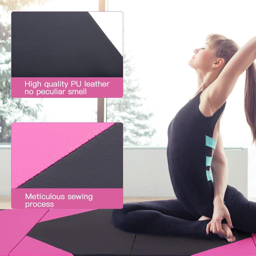 Colchoneta de Gimnasia Plegable – Mat de Yoga Grueso con Asas Portátiles para Entrenamiento en Casa y Exterior