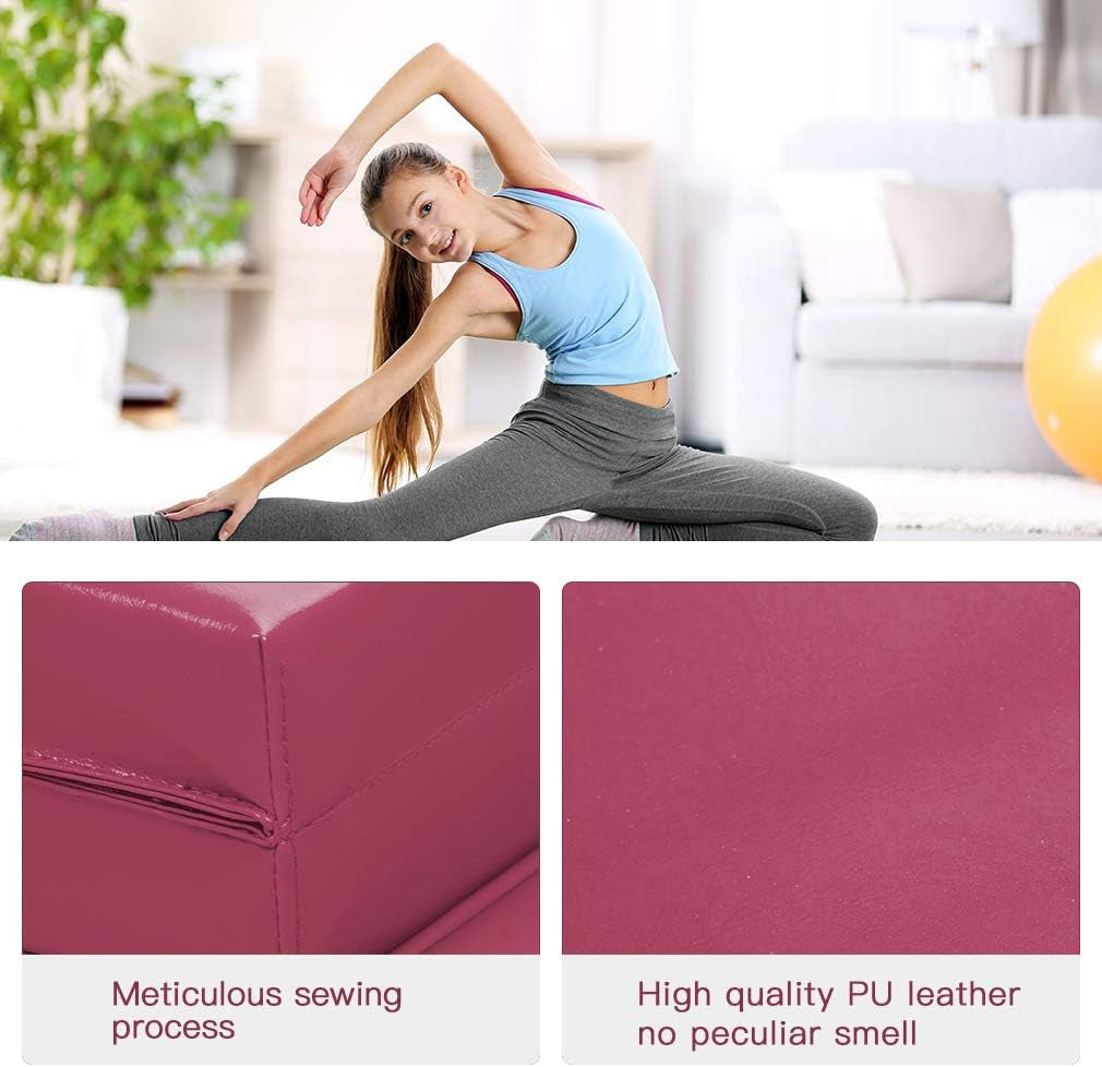 Colchoneta de Gimnasia Plegable – 2” Gruesa PU Leather, Portátil con Asas (2’x6’ / 4’x8’ / 4’x10’)