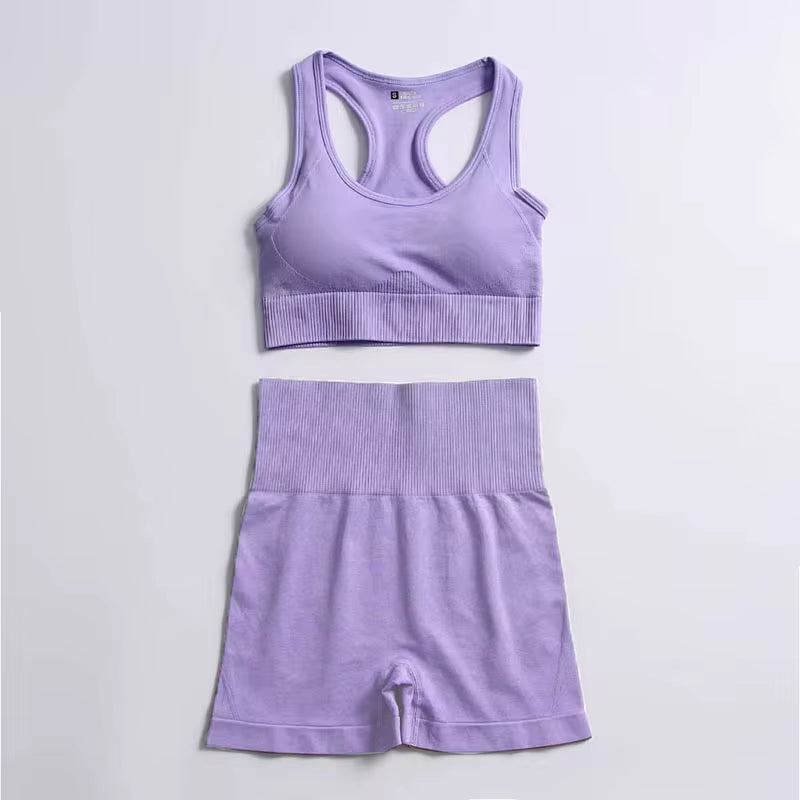 Set Deportivo Hyperflex Seamless 2 Piezas Mujer – Crop Top Manga Larga + Leggings de Cintura Alta