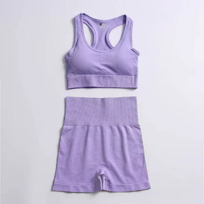 Set Deportivo Hyperflex Seamless 2 Piezas Mujer – Crop Top Manga Larga + Leggings de Cintura Alta