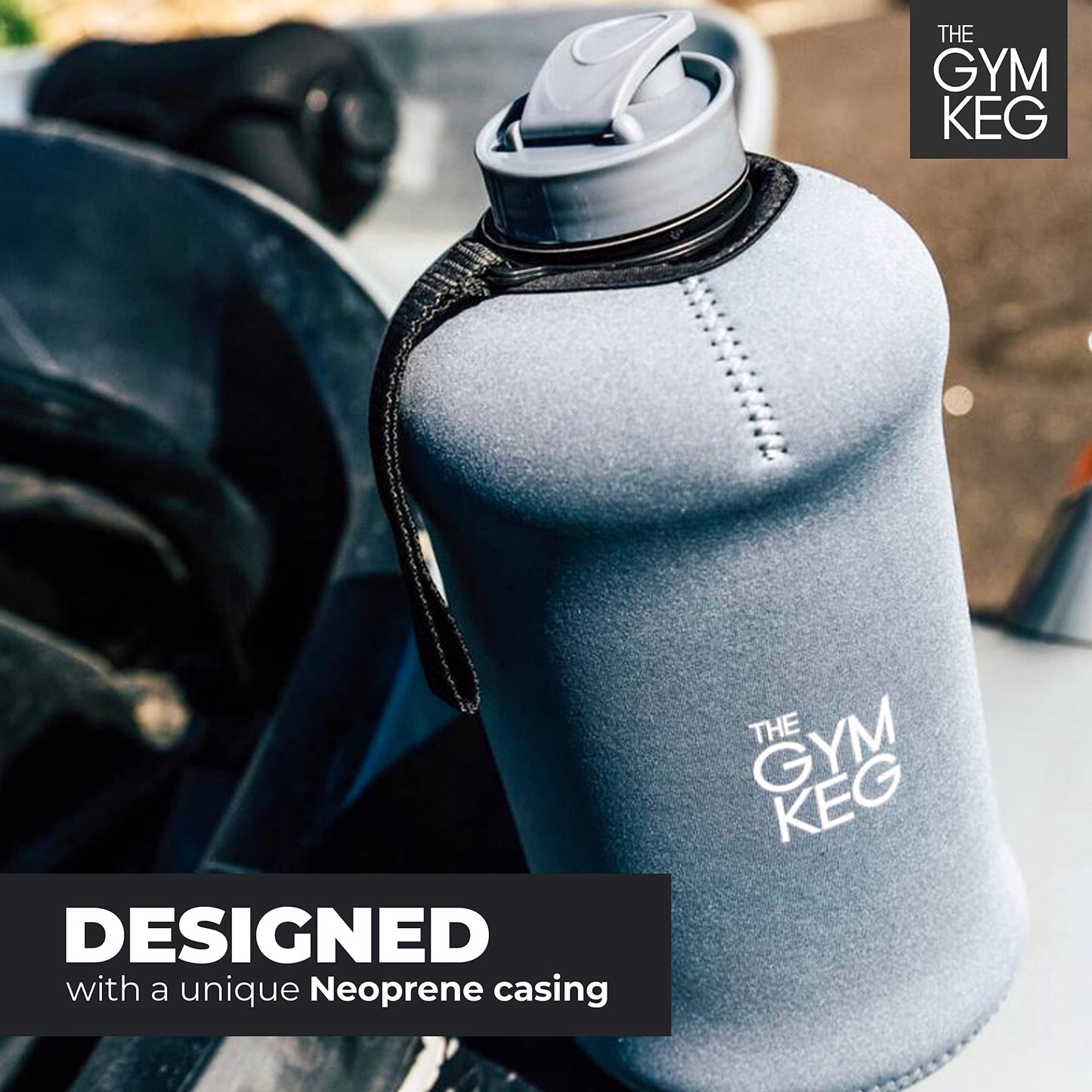 Gym Keg | Botella Deportiva Insulada 2.2 L (74.4 oz) – Media Galón Portátil