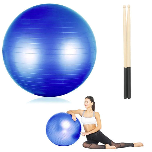 Cardio Drumming Set | Pelota de Balance con Bomba + Sticks 90 g – Ejercicio Aeróbico, Pilates, Yoga y Embarazo