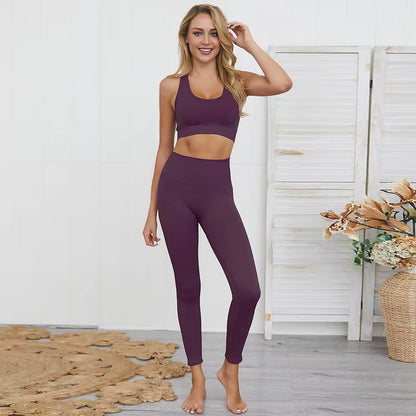 Set Deportivo Hyperflex Seamless 2 Piezas Mujer – Crop Top Manga Larga + Leggings de Cintura Alta