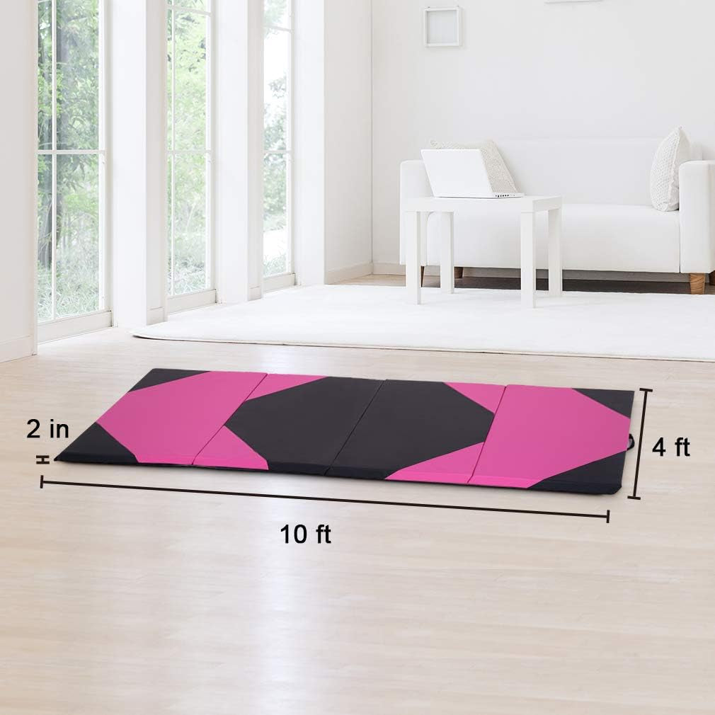 Colchoneta de Gimnasia Plegable – Mat de Yoga Grueso con Asas Portátiles para Entrenamiento en Casa y Exterior
