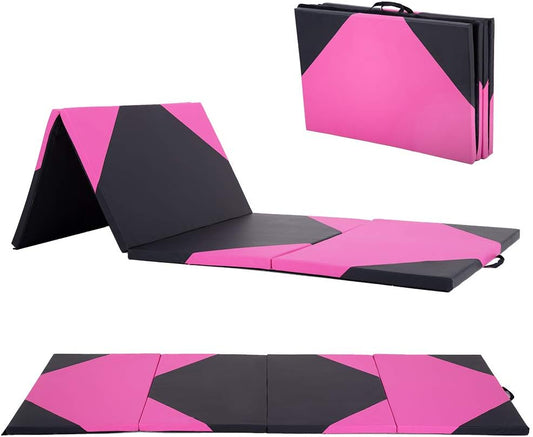 Colchoneta de Gimnasia Plegable – Mat de Yoga Grueso con Asas Portátiles para Entrenamiento en Casa y Exterior